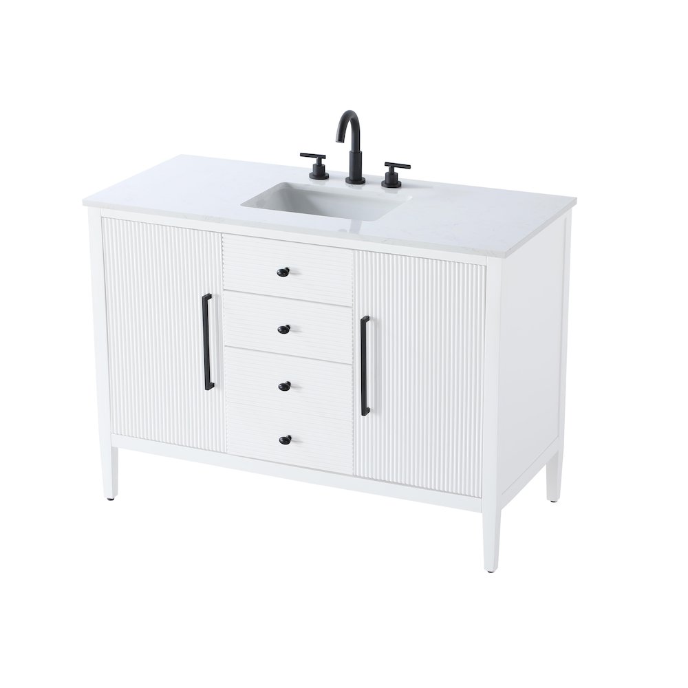 48 inch Single Bathroom Vanity in White. Picture 6