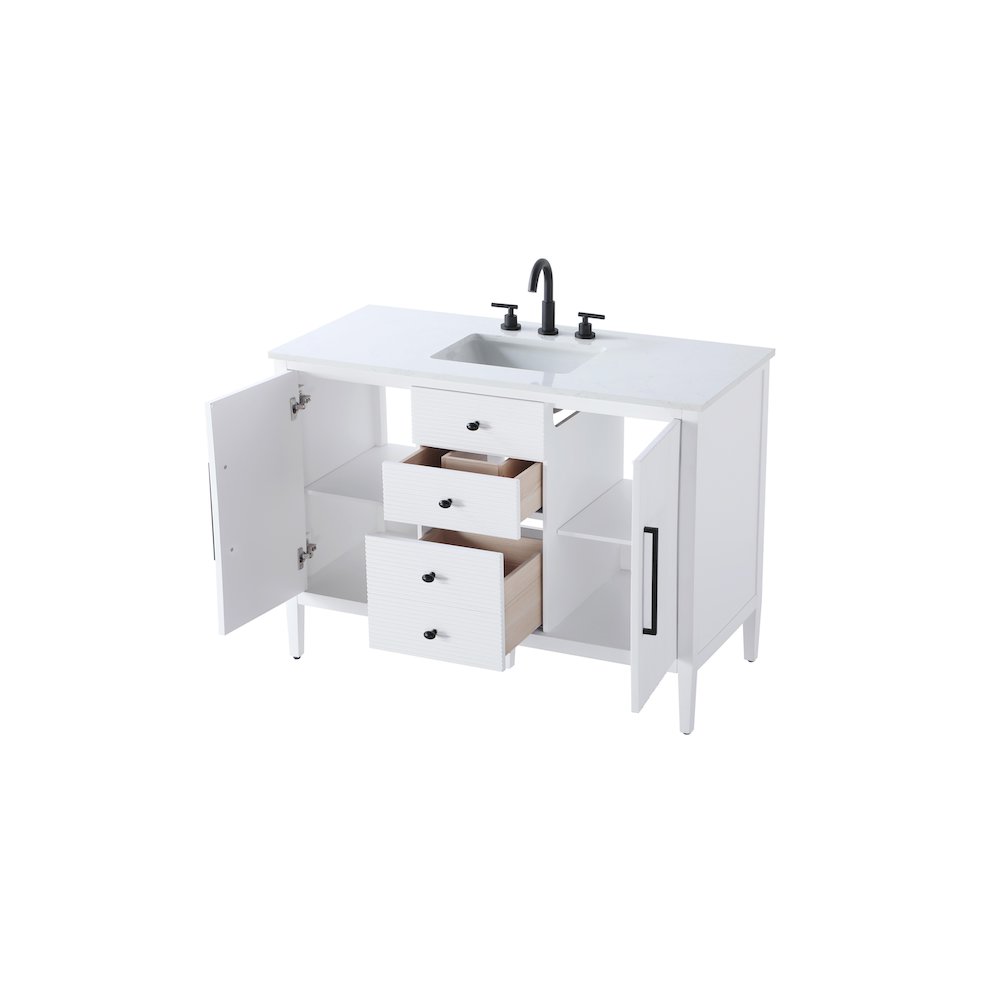 48 inch Single Bathroom Vanity in White. Picture 7