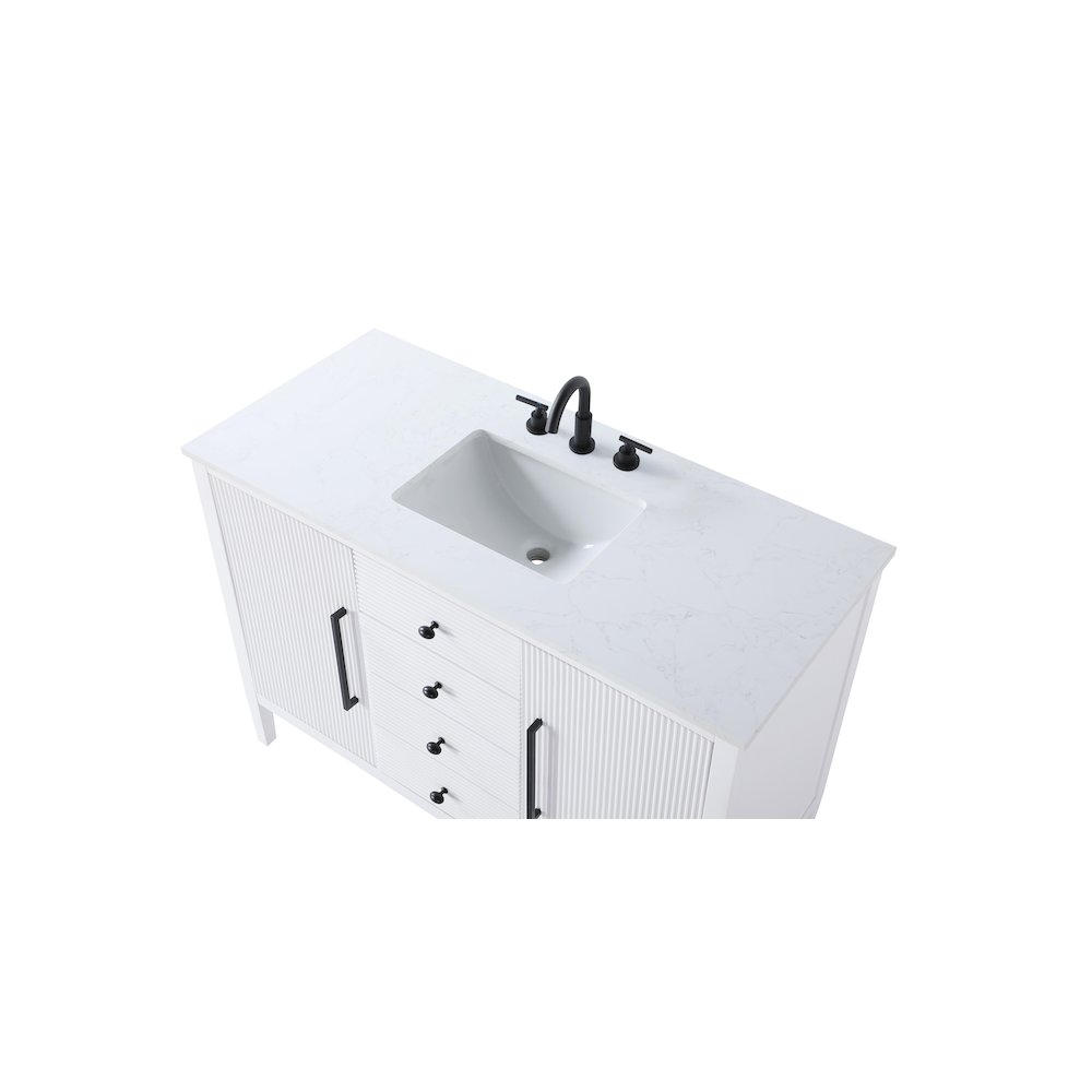 48 inch Single Bathroom Vanity in White. Picture 8