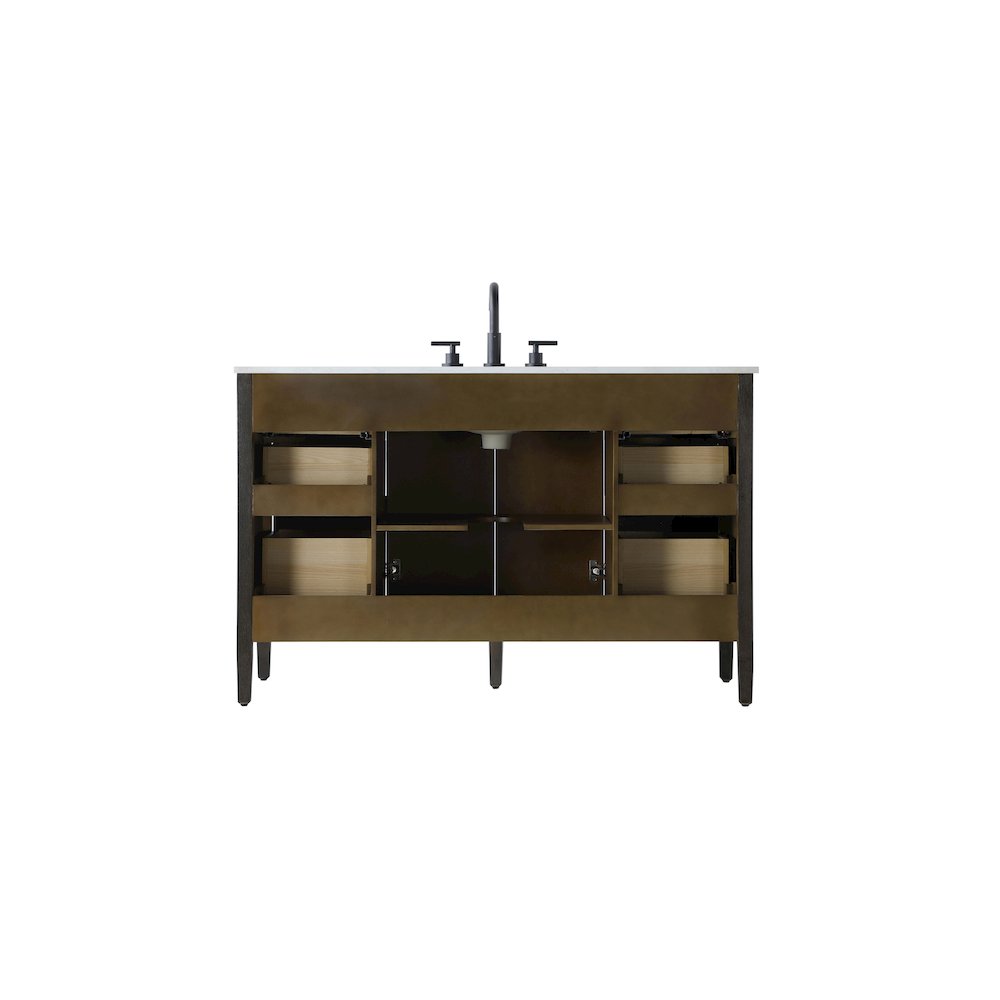 54 inch Single Bathroom Vanity inChocolate Oak. Picture 12