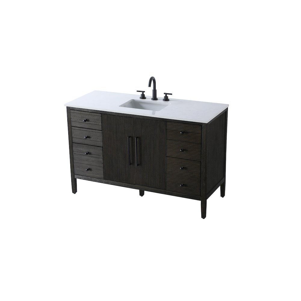 54 inch Single Bathroom Vanity inChocolate Oak. Picture 6