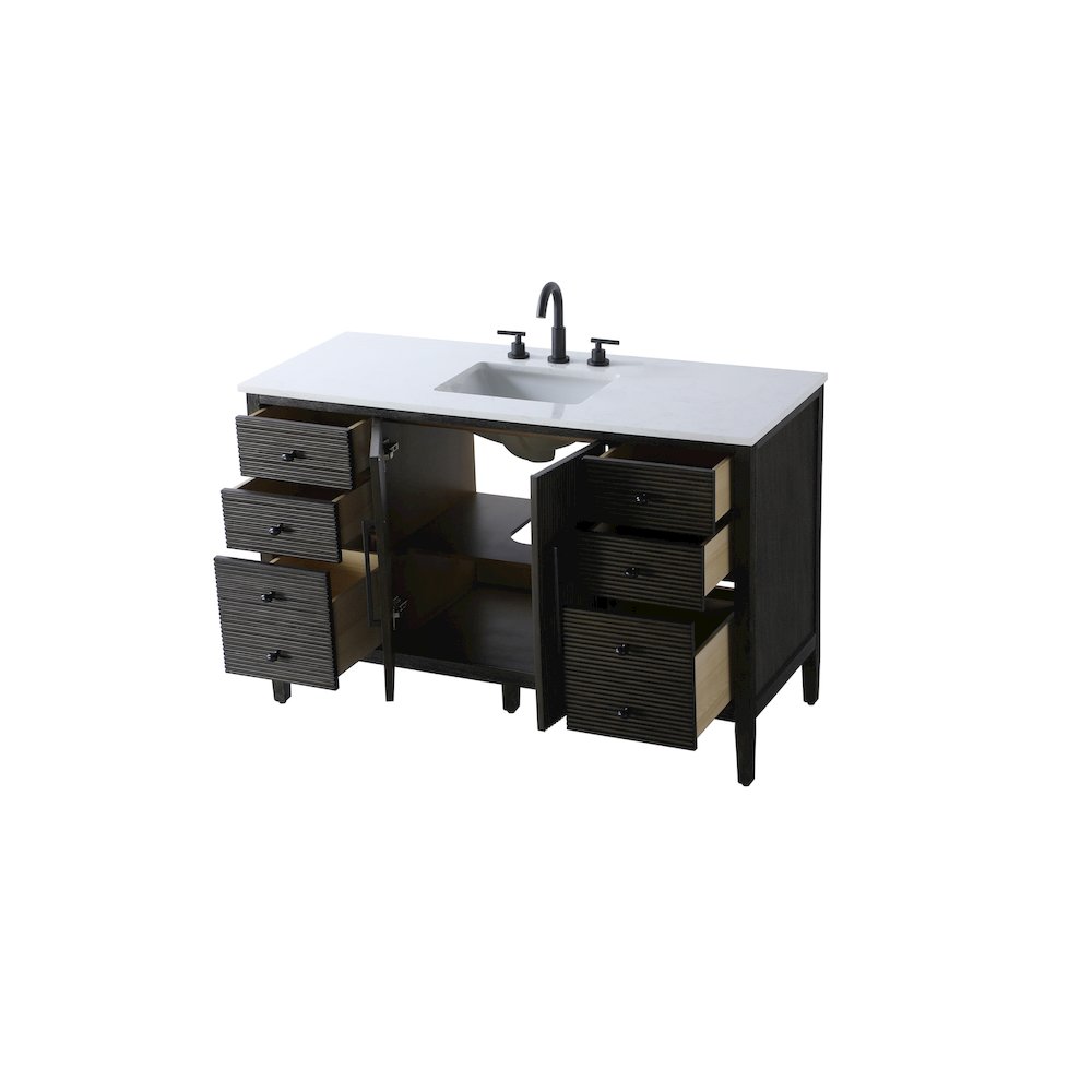 54 inch Single Bathroom Vanity inChocolate Oak. Picture 7