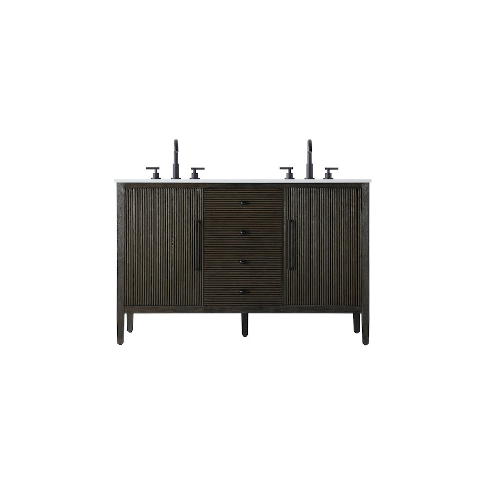 54 inch Double Bathroom Vanity inChocolate Oak. Picture 1