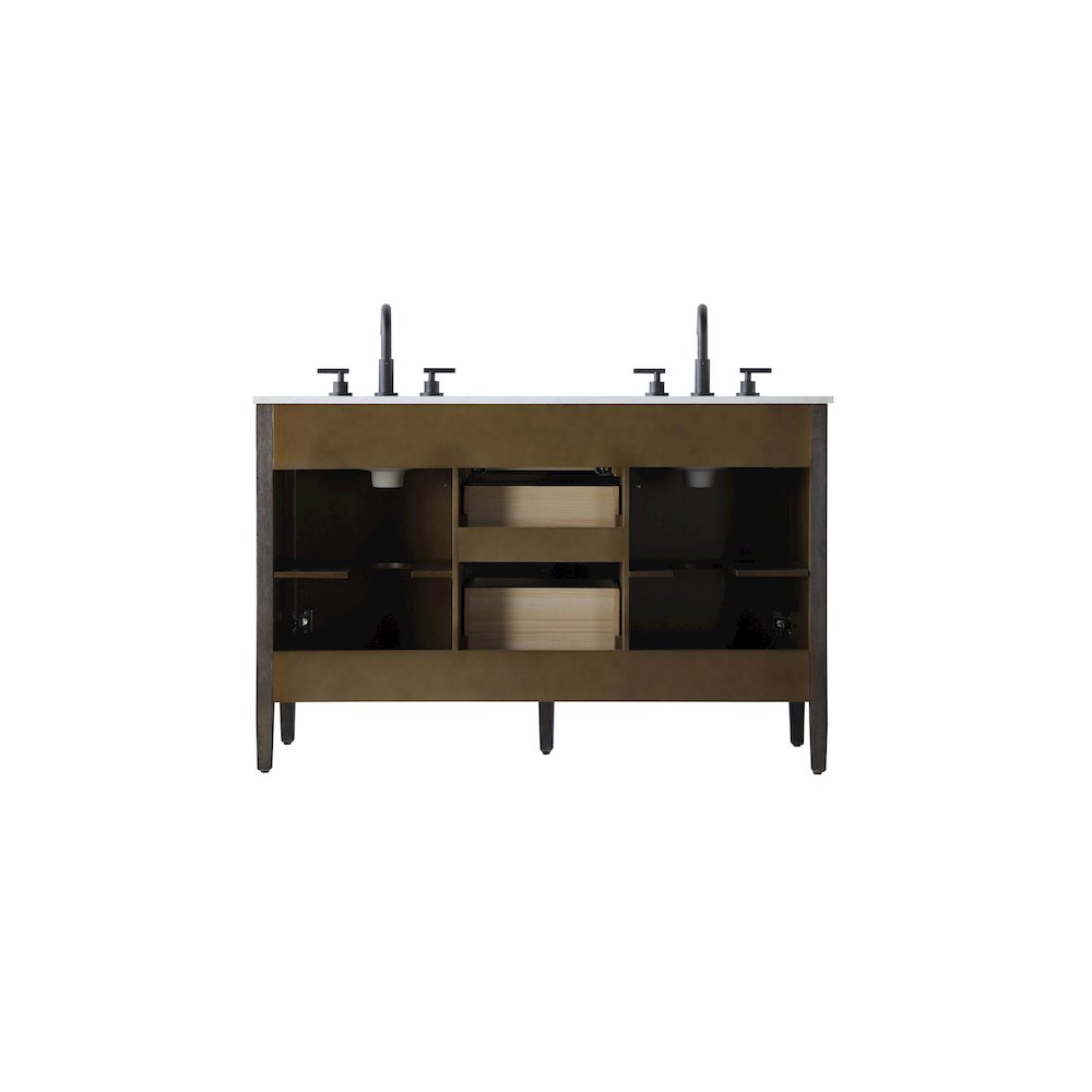 54 inch Double Bathroom Vanity inChocolate Oak. Picture 12