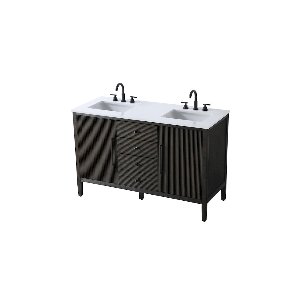 54 inch Double Bathroom Vanity inChocolate Oak. Picture 6