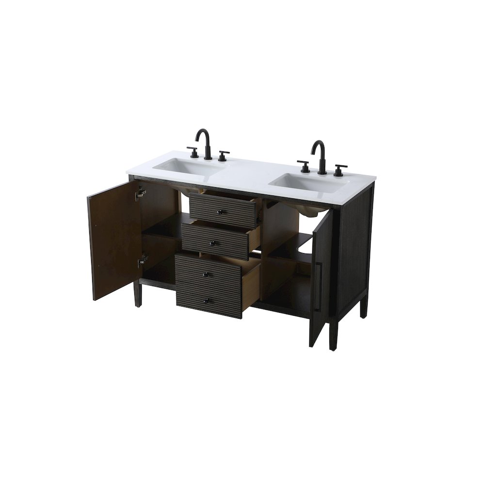 54 inch Double Bathroom Vanity inChocolate Oak. Picture 7