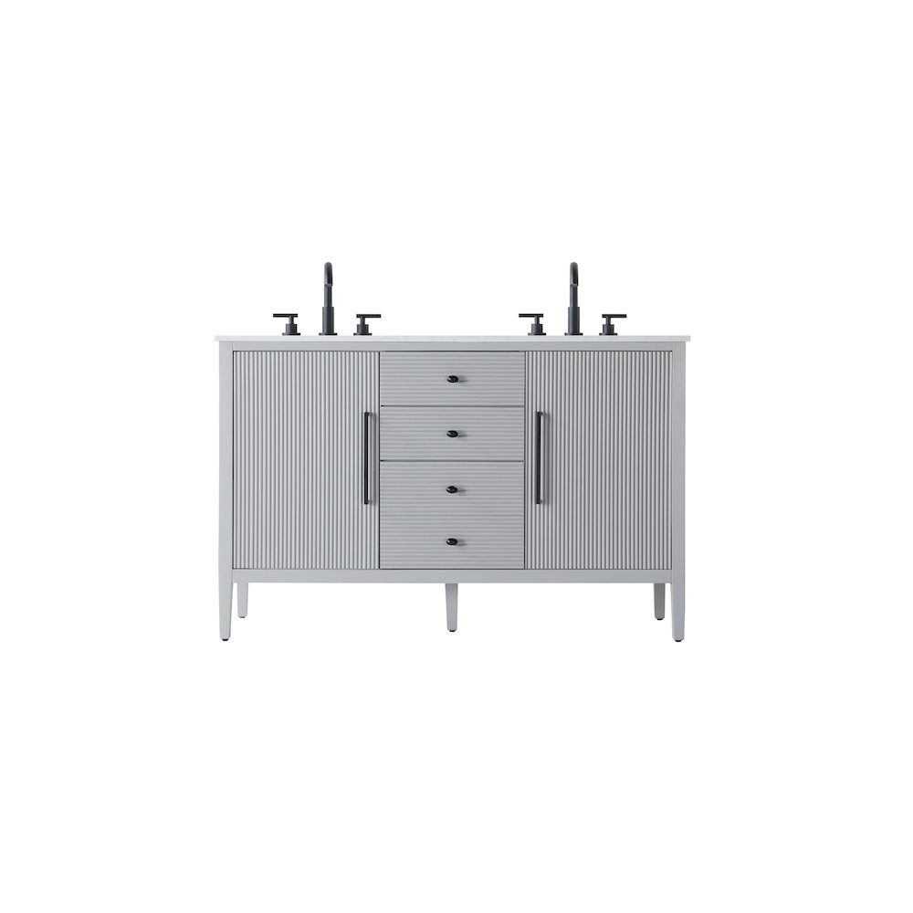 54 inch Double Bathroom Vanity in Grey. Picture 1