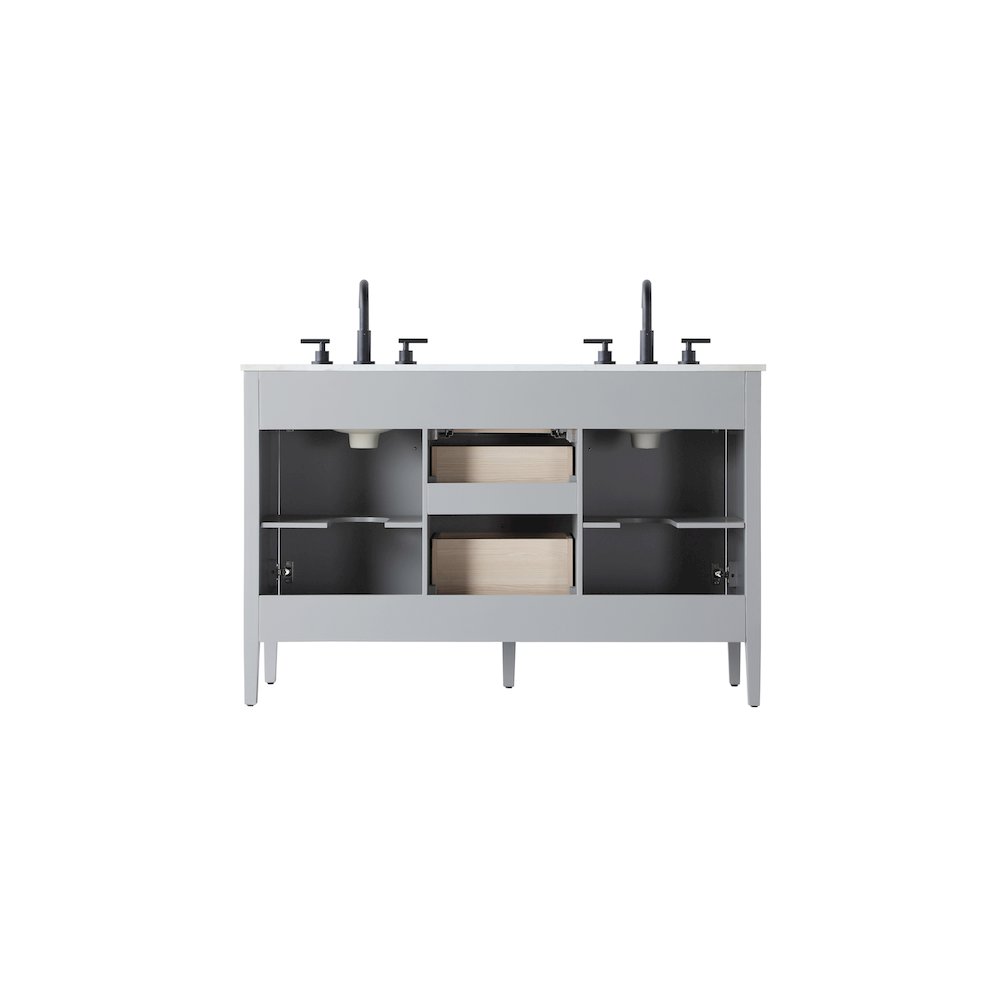 54 inch Double Bathroom Vanity in Grey. Picture 12