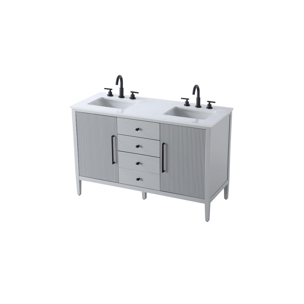 54 inch Double Bathroom Vanity in Grey. Picture 6