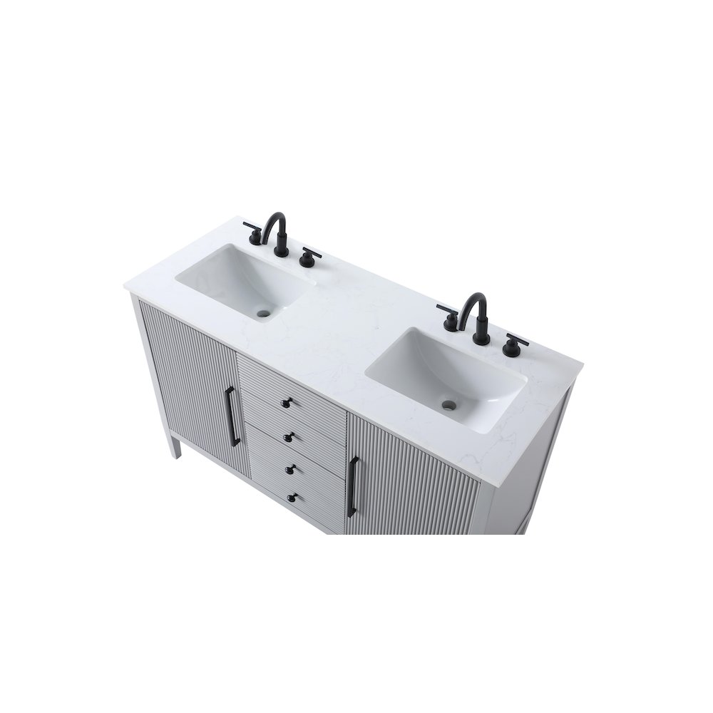 54 inch Double Bathroom Vanity in Grey. Picture 8