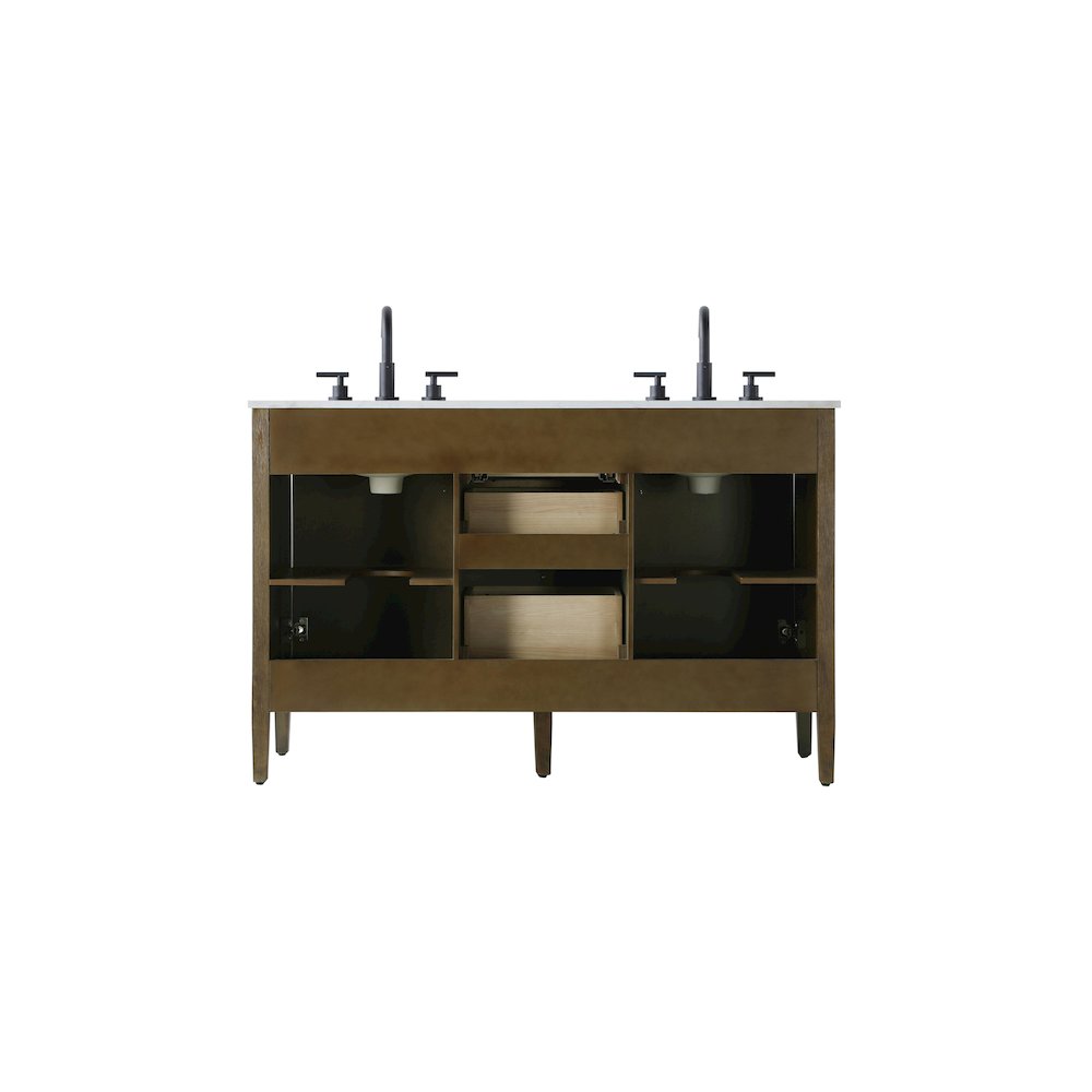 54 inch Double Bathroom Vanity in Hazel Oak. Picture 12