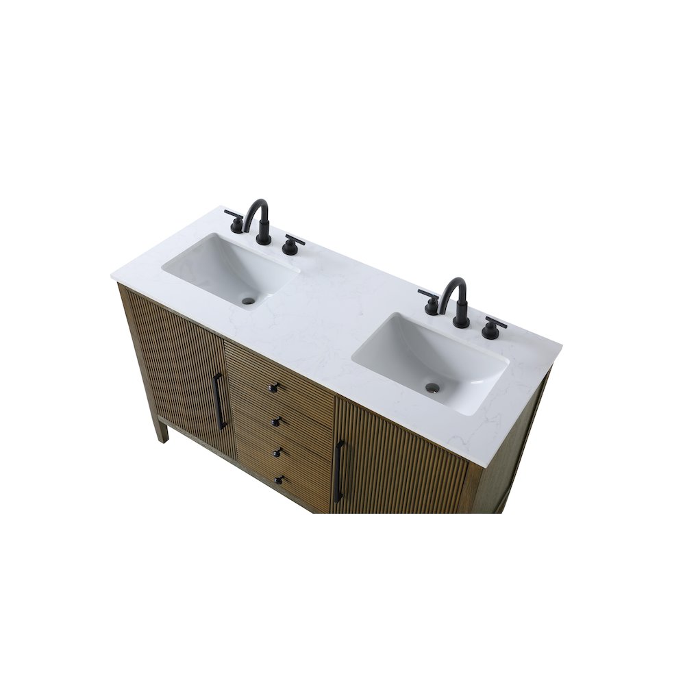 54 inch Double Bathroom Vanity in Hazel Oak. Picture 8