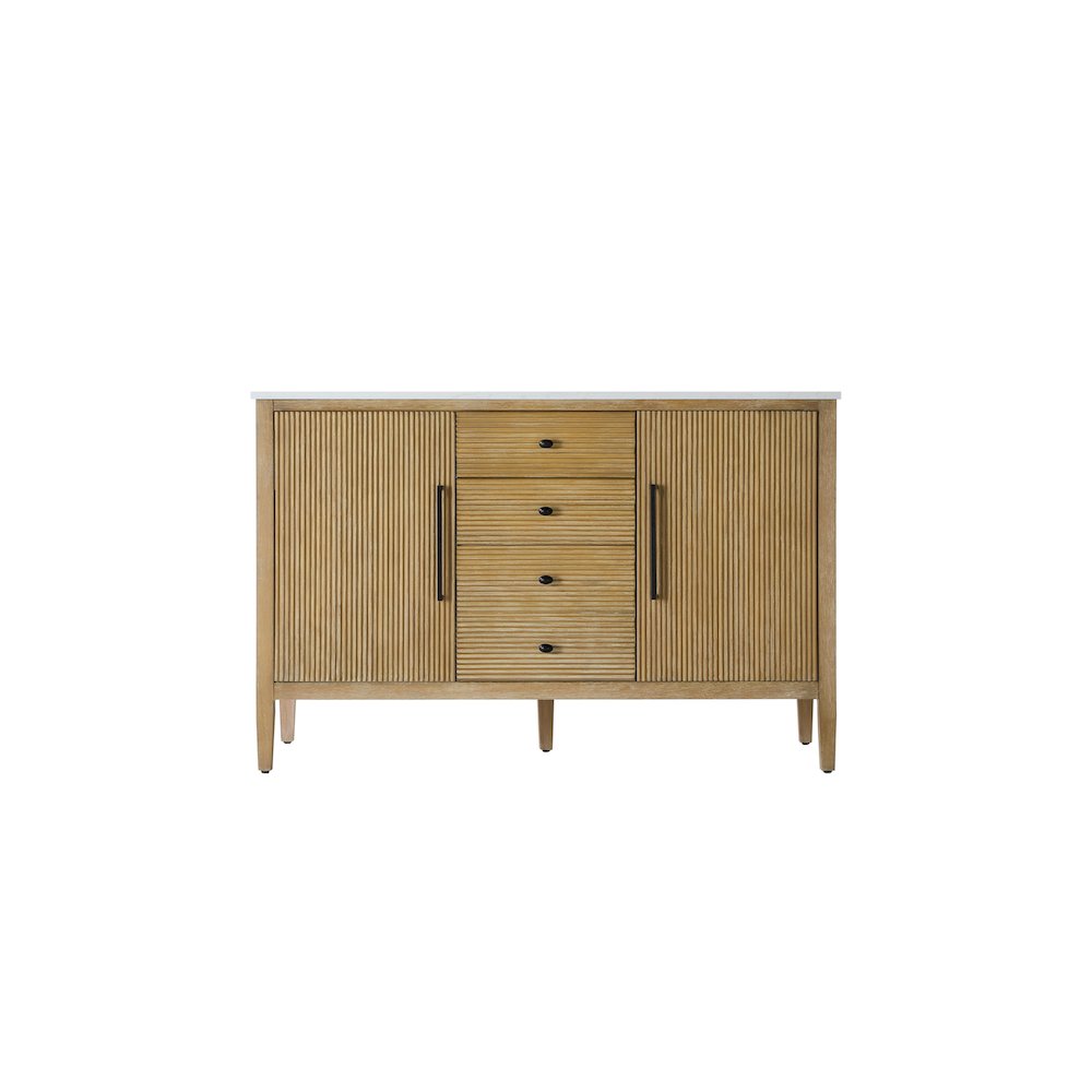 54 inch Double Bathroom Vanity in Linen Oak. Picture 5