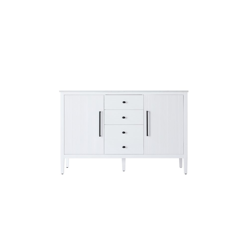 54 inch Double Bathroom Vanity in White. Picture 5