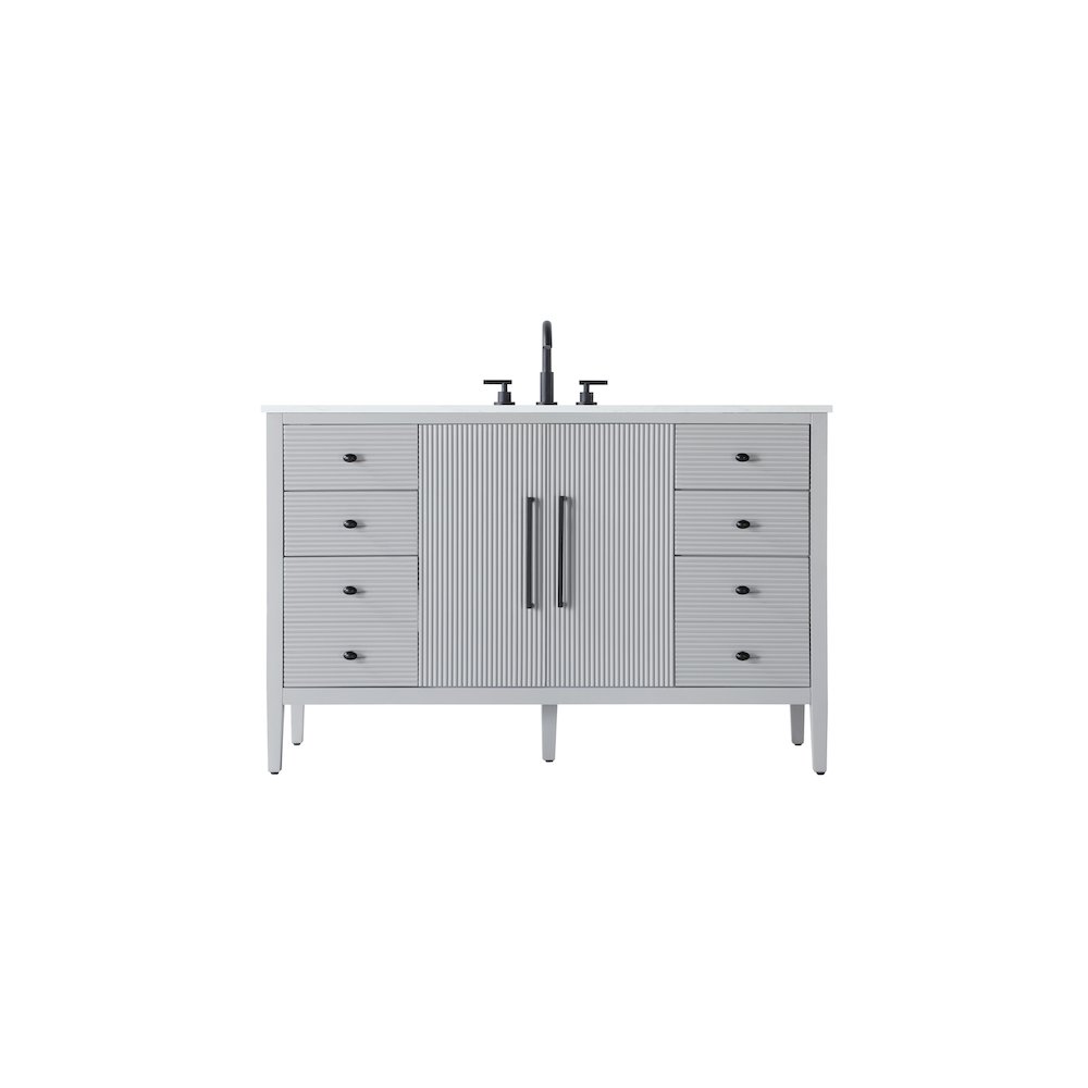 54 inch Single Bathroom Vanity in Grey. Picture 1