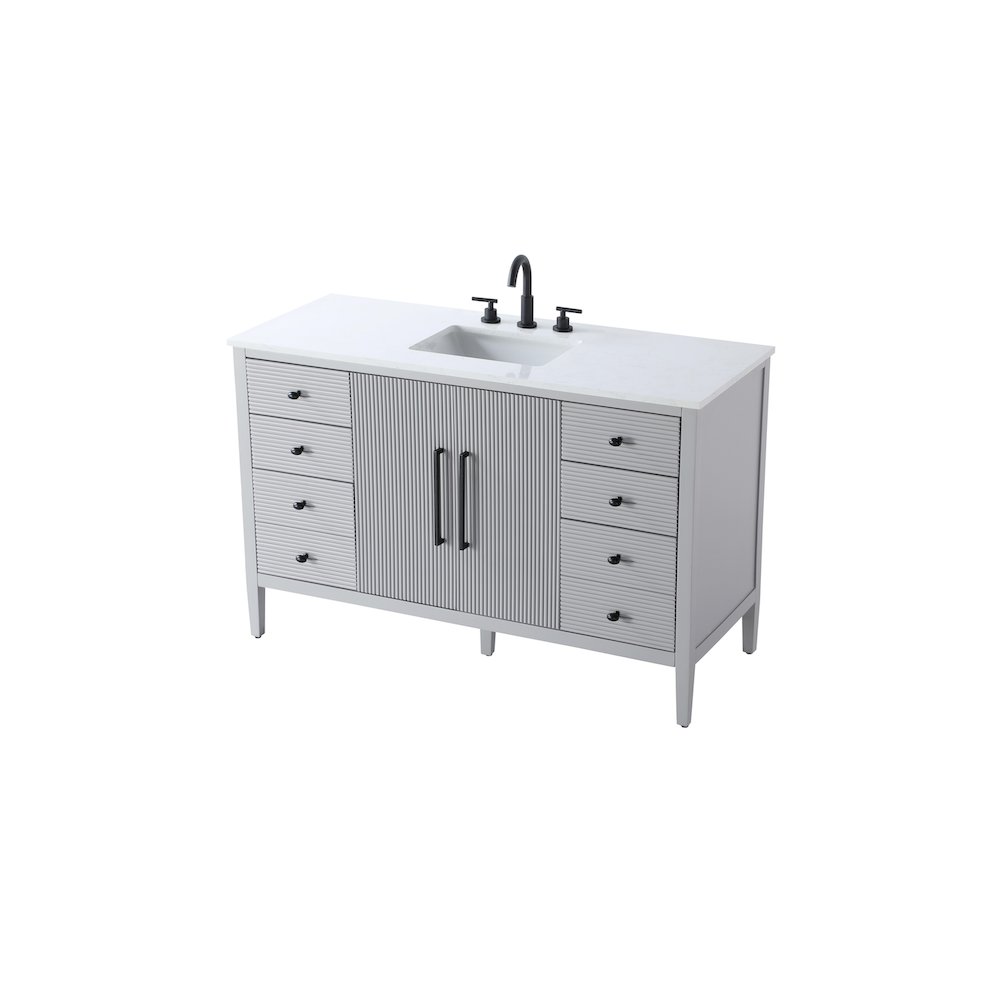 54 inch Single Bathroom Vanity in Grey. Picture 6