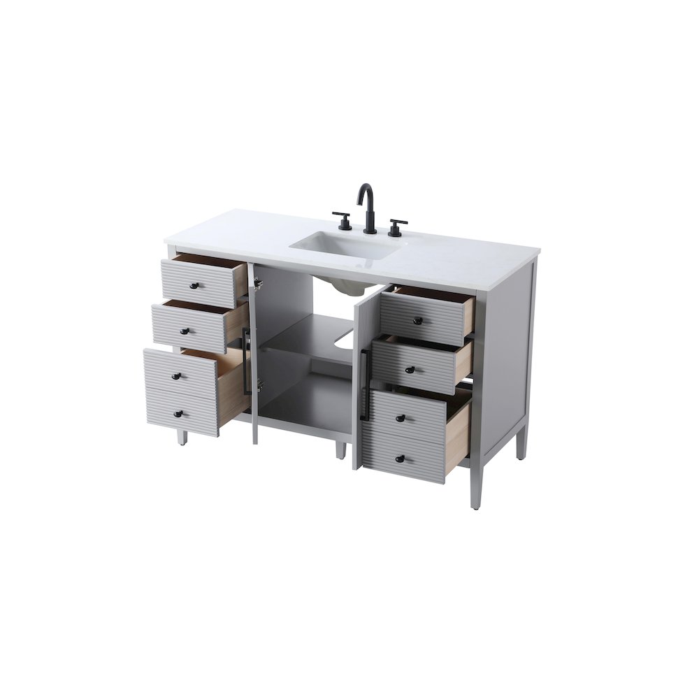 54 inch Single Bathroom Vanity in Grey. Picture 7