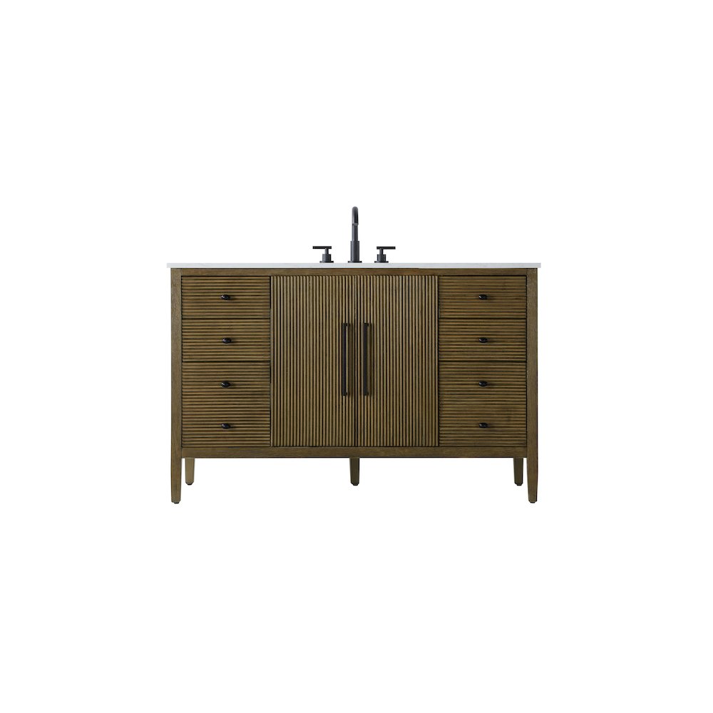 54 inch Single Bathroom Vanity in Hazel Oak. Picture 1