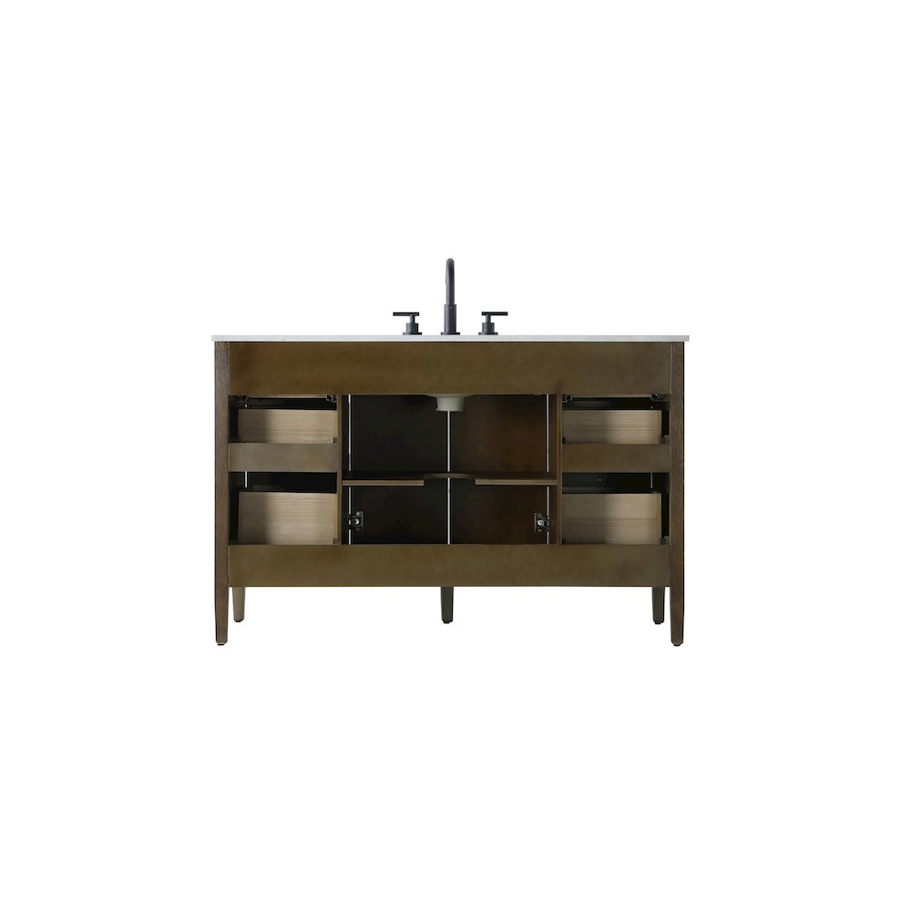54 inch Single Bathroom Vanity in Hazel Oak. Picture 12