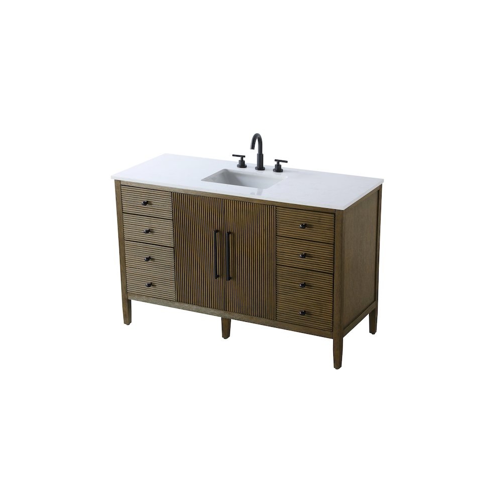 54 inch Single Bathroom Vanity in Hazel Oak. Picture 6