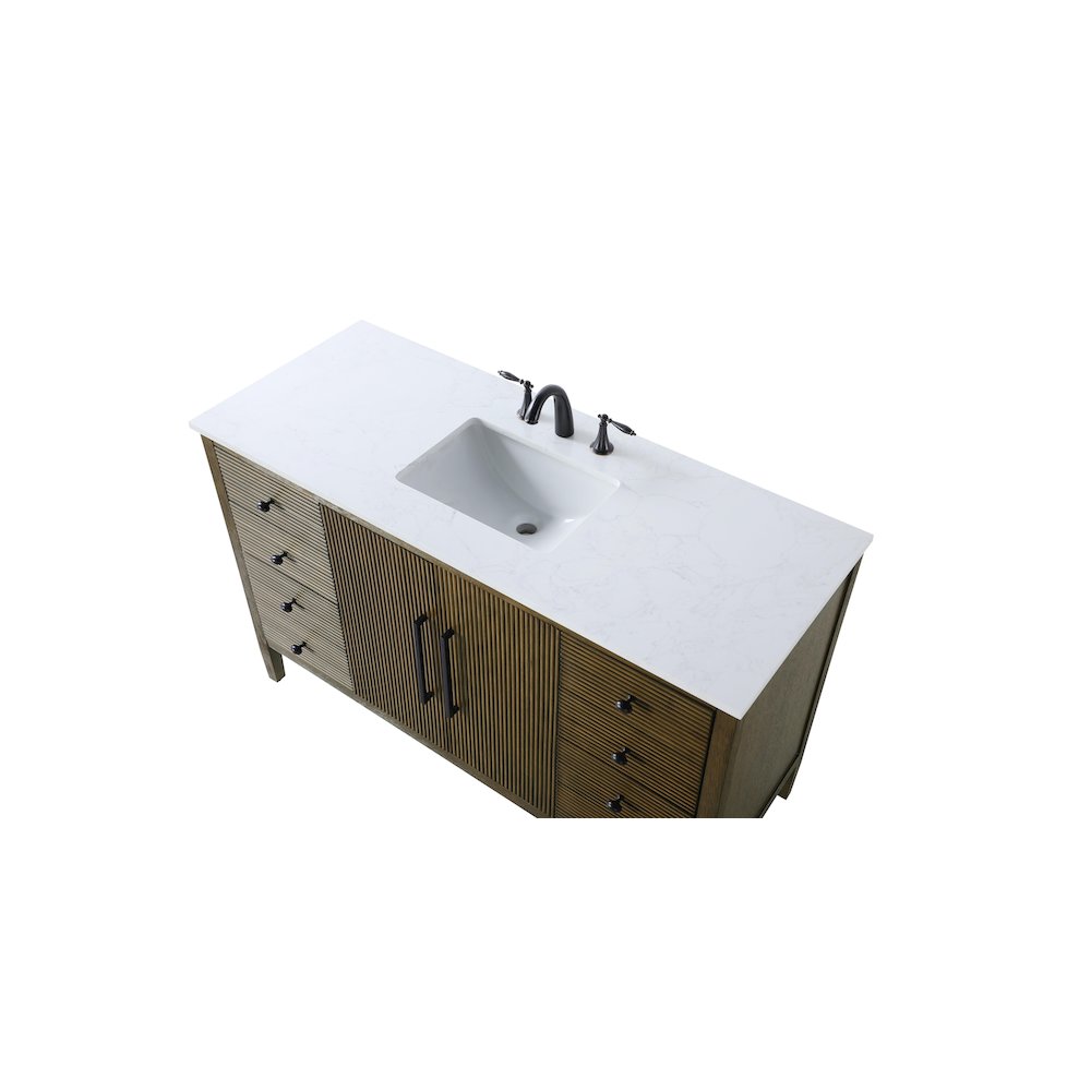 54 inch Single Bathroom Vanity in Hazel Oak. Picture 8
