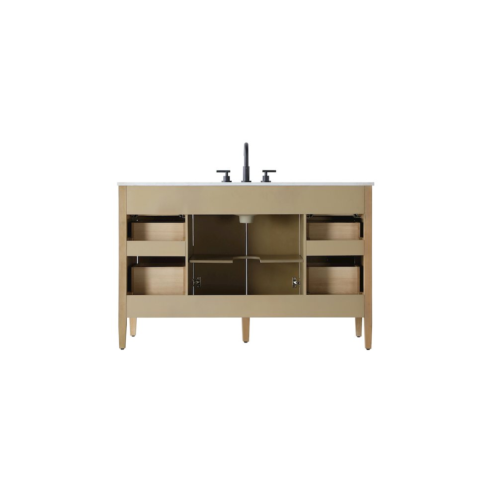 54 inch Single Bathroom Vanity in Linen Oak. Picture 12