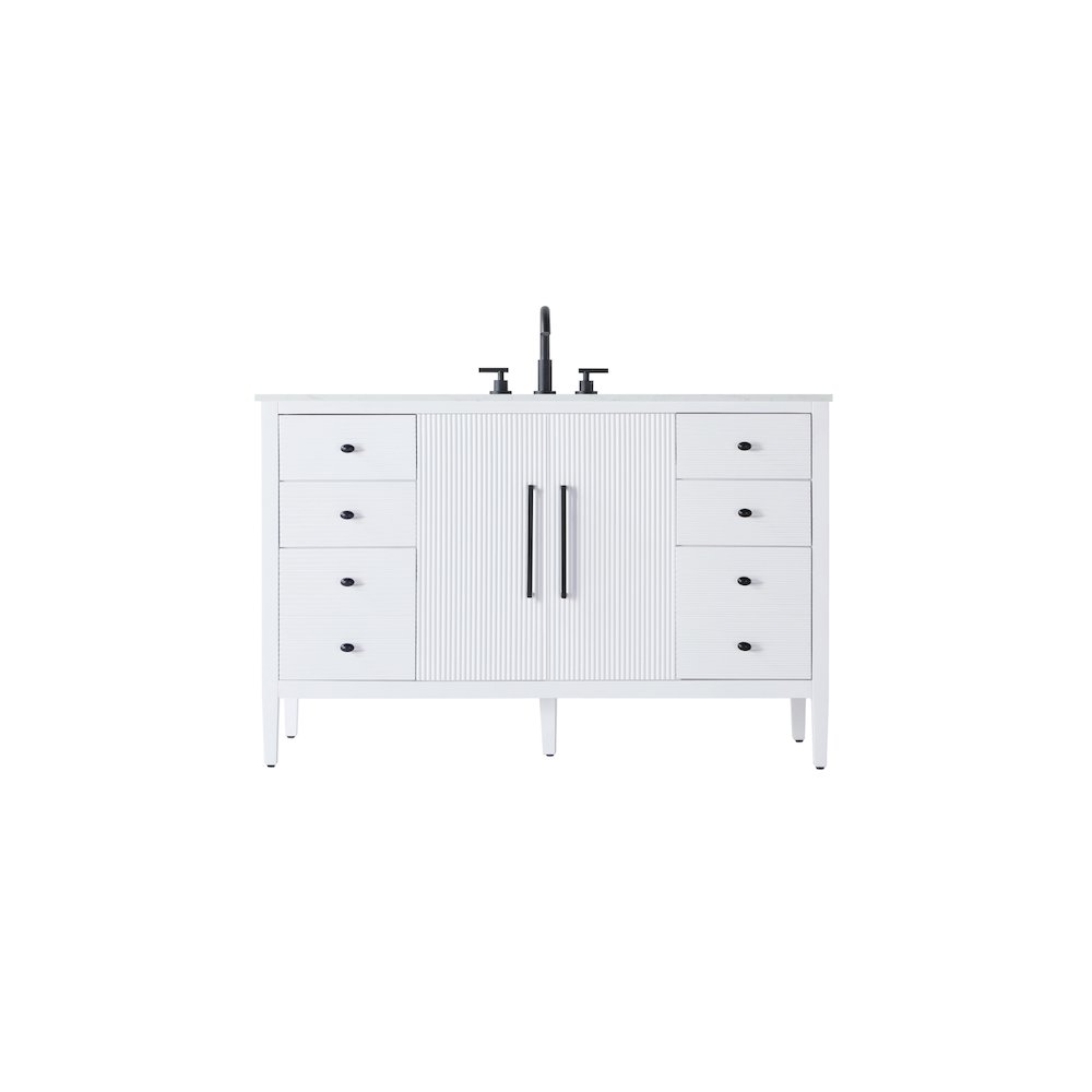 54 inch Single Bathroom Vanity in White. Picture 1