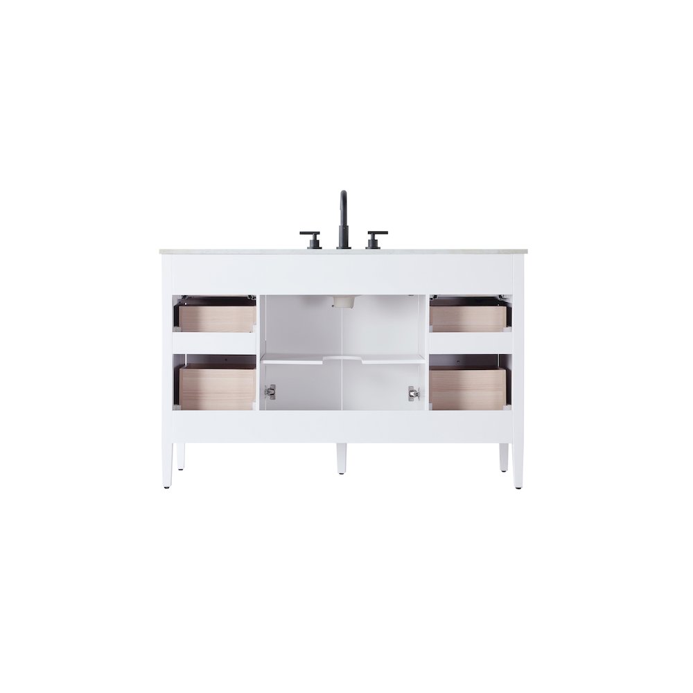 54 inch Single Bathroom Vanity in White. Picture 12