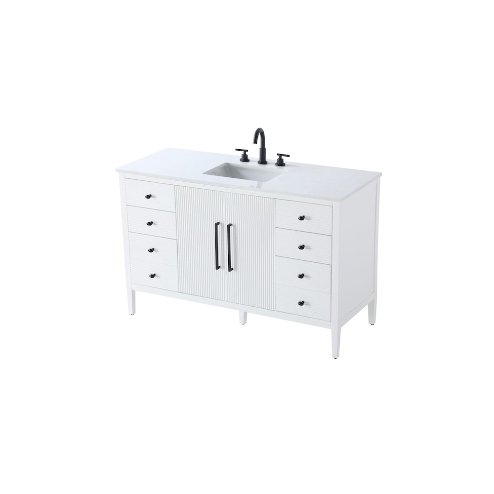 54 inch Single Bathroom Vanity in White. Picture 6
