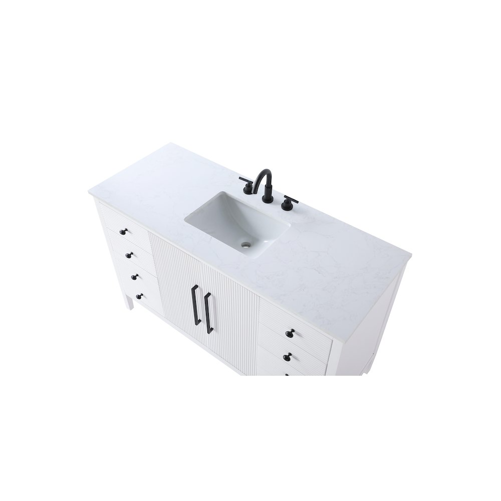 54 inch Single Bathroom Vanity in White. Picture 8