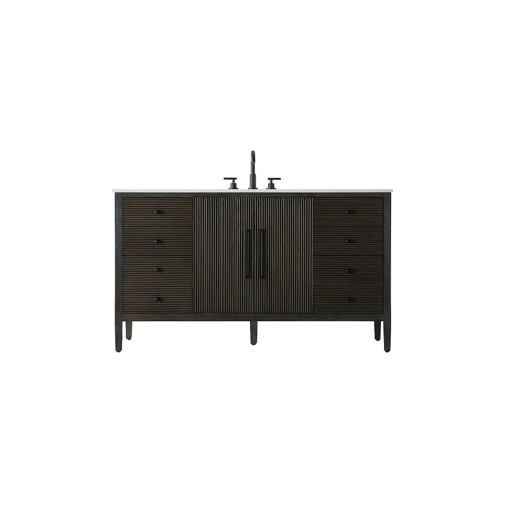 60 inch Single Bathroom Vanity inChocolate Oak. Picture 1