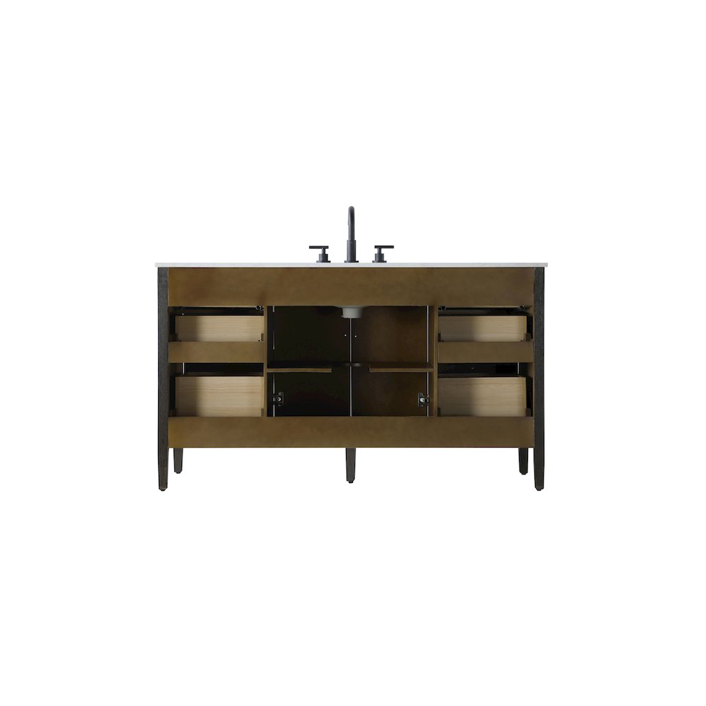 60 inch Single Bathroom Vanity inChocolate Oak. Picture 12