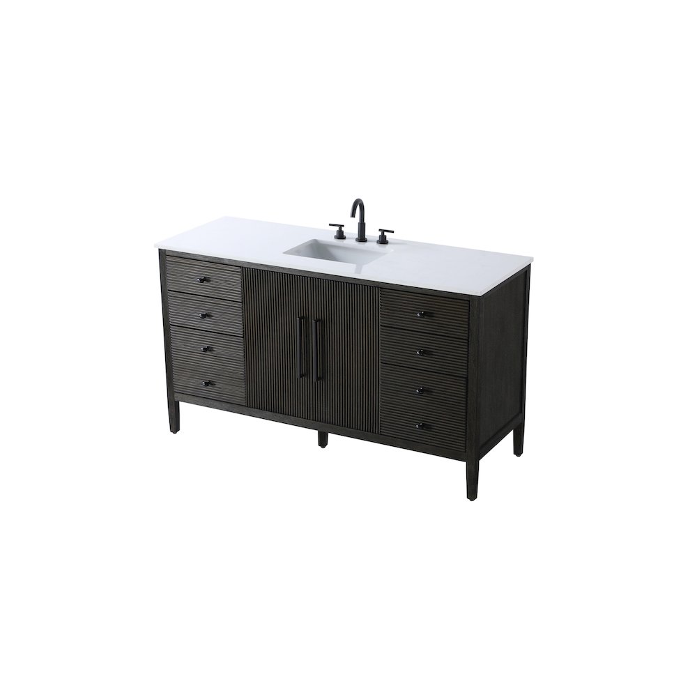 60 inch Single Bathroom Vanity inChocolate Oak. Picture 6