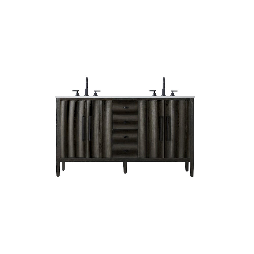 60 inch Double Bathroom Vanity inChocolate Oak. Picture 1