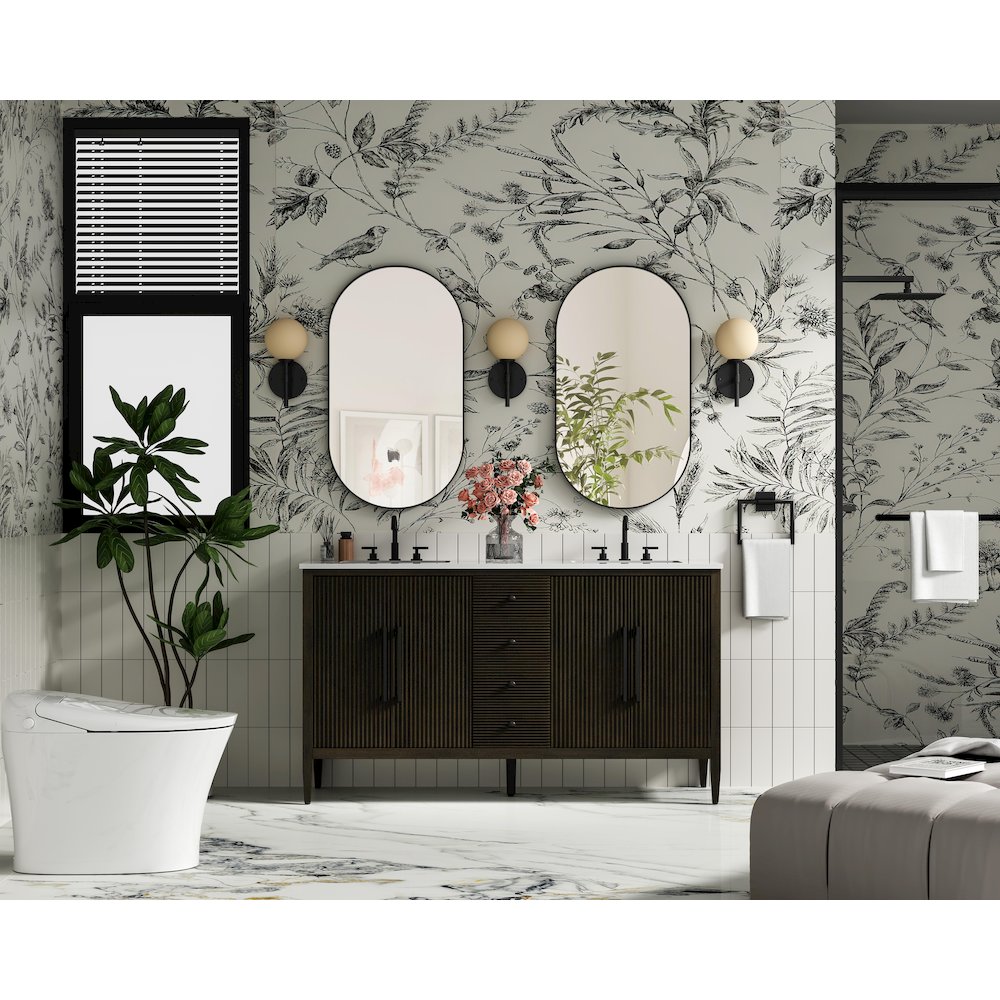 60 inch Double Bathroom Vanity inChocolate Oak. Picture 4