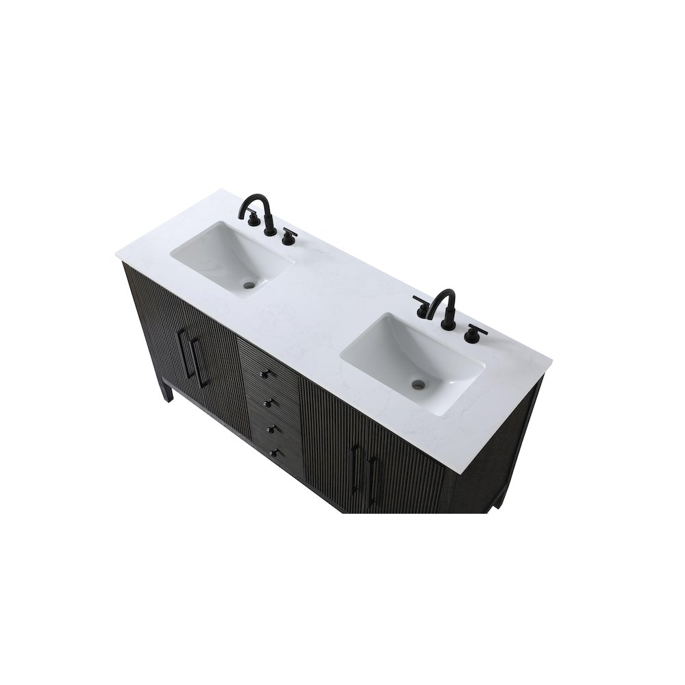 60 inch Double Bathroom Vanity inChocolate Oak. Picture 8