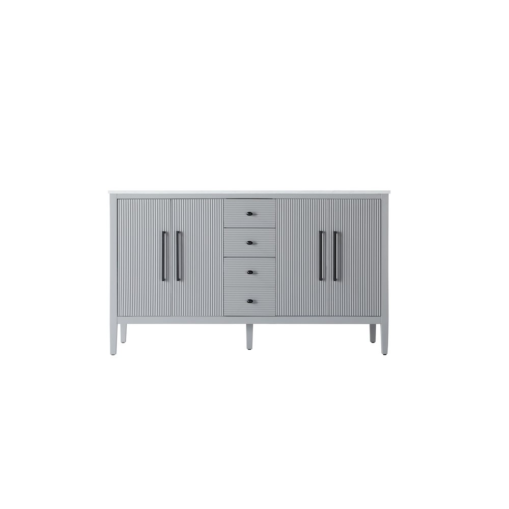 60 inch Double Bathroom Vanity in Grey. Picture 5