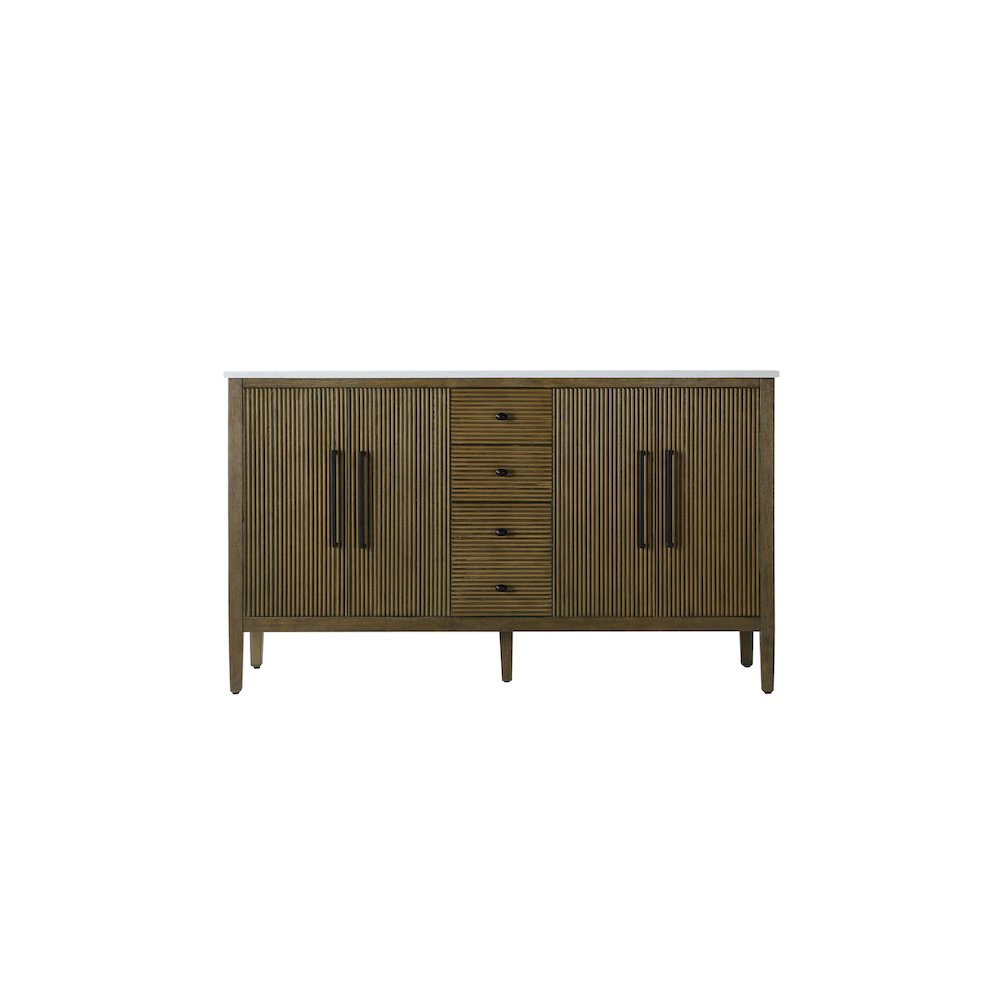 60 inch Double Bathroom Vanity in Hazel Oak. Picture 5