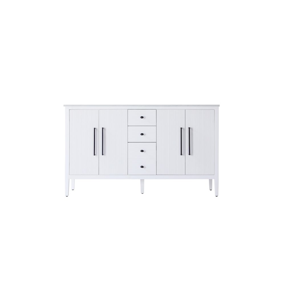 60 inch Double Bathroom Vanity in White. Picture 5