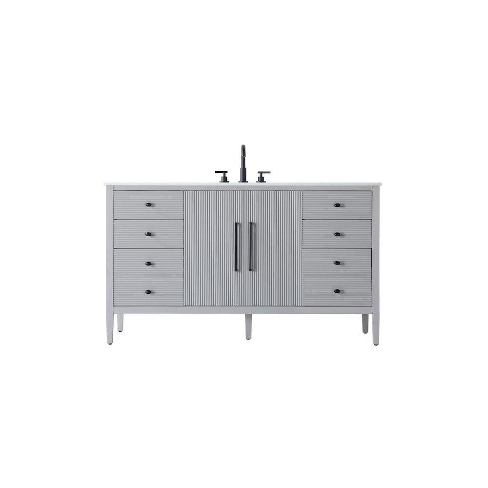 60 inch Single Bathroom Vanity in Grey. Picture 1