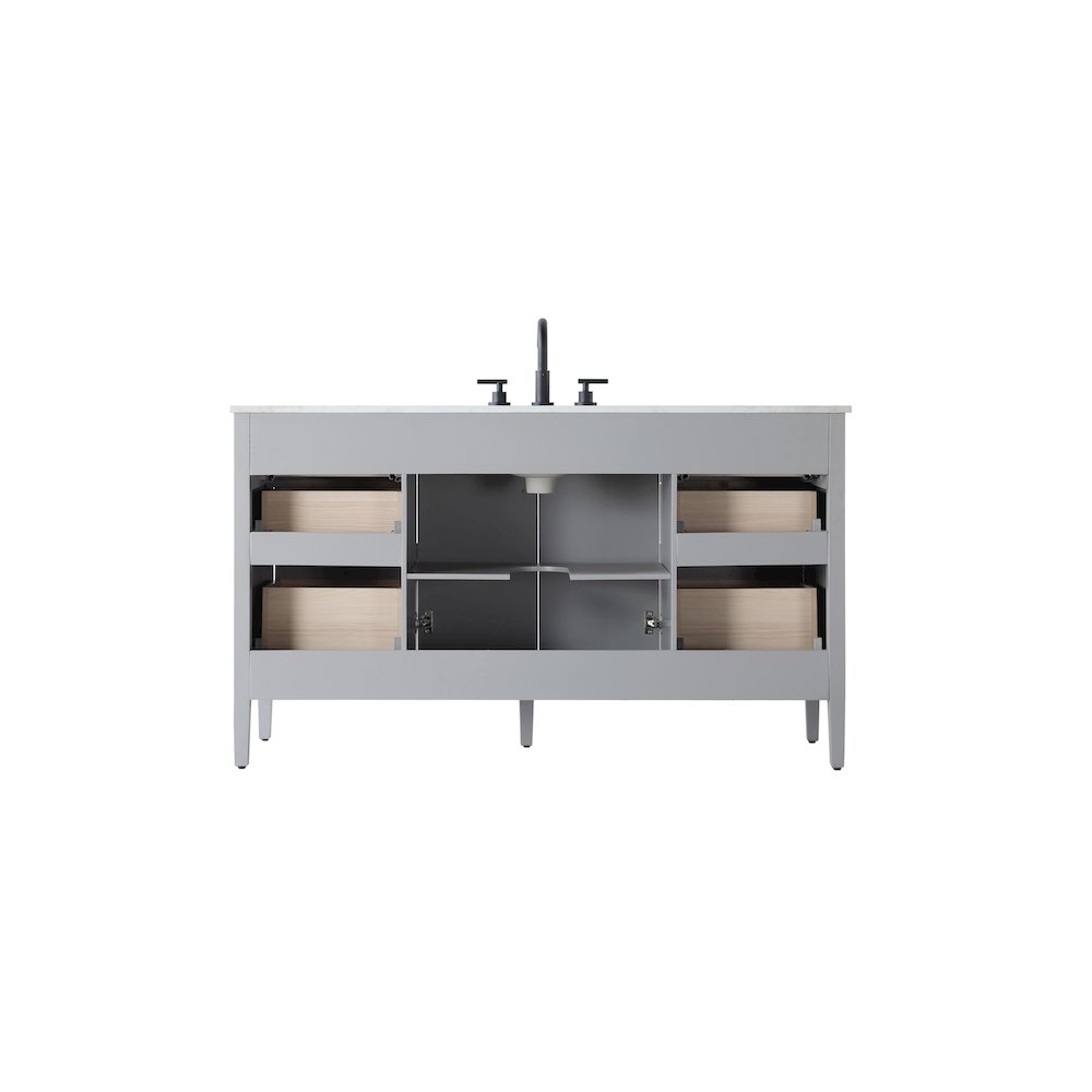 60 inch Single Bathroom Vanity in Grey. Picture 12