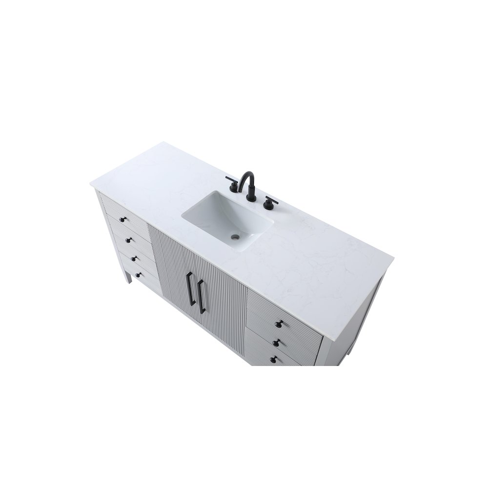 60 inch Single Bathroom Vanity in Grey. Picture 8