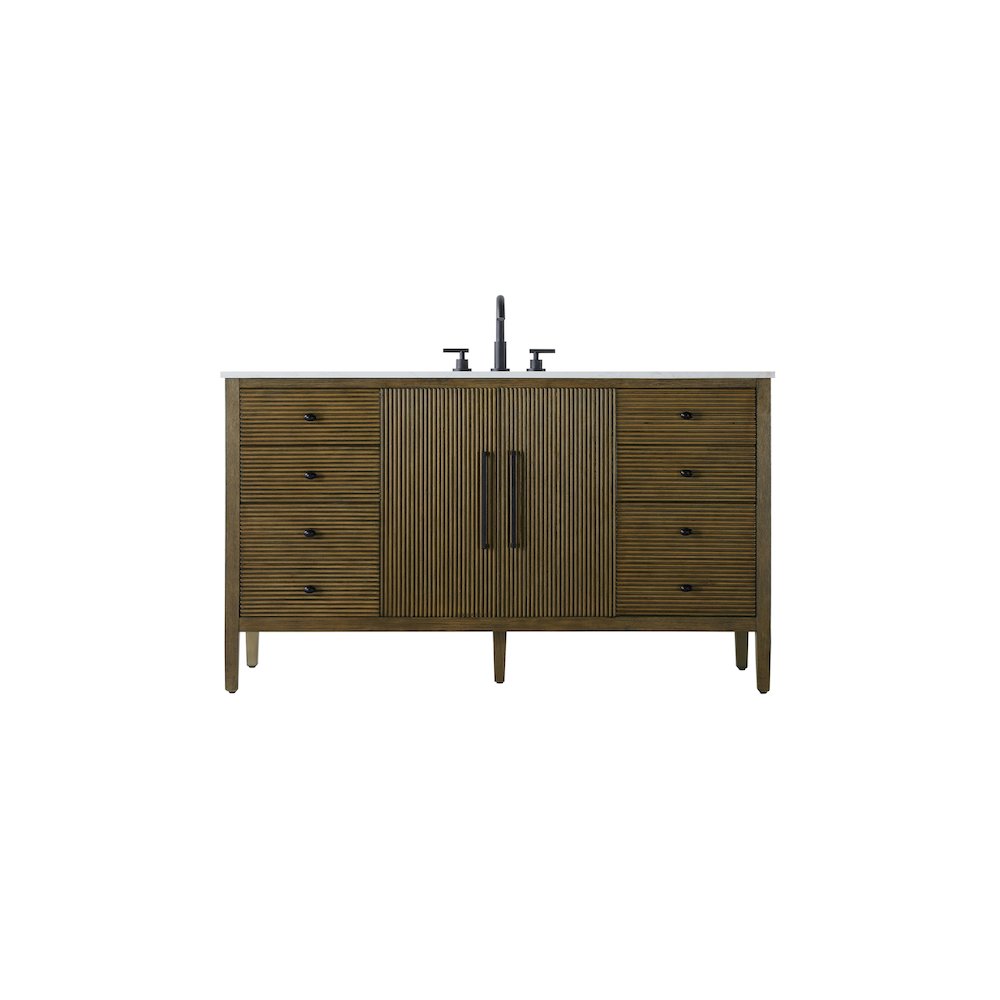 60 inch Single Bathroom Vanity in Hazel Oak. Picture 1