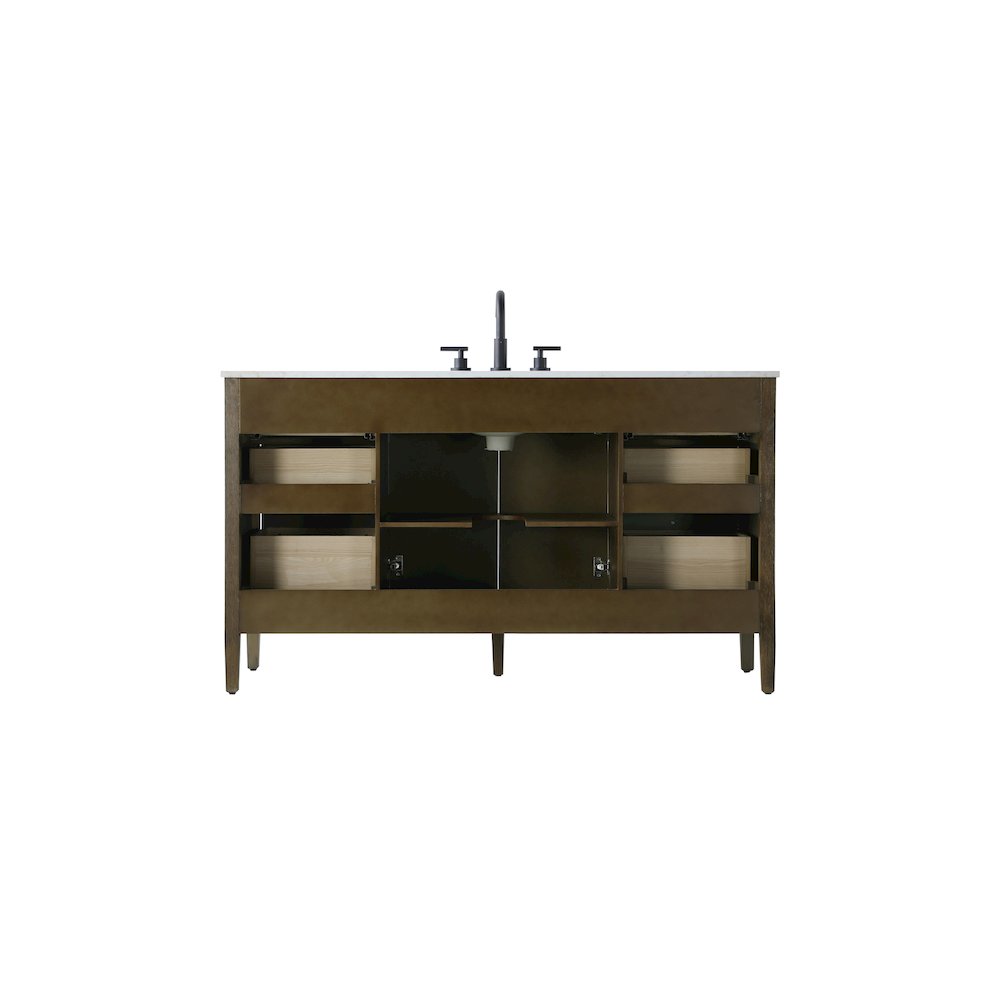 60 inch Single Bathroom Vanity in Hazel Oak. Picture 12