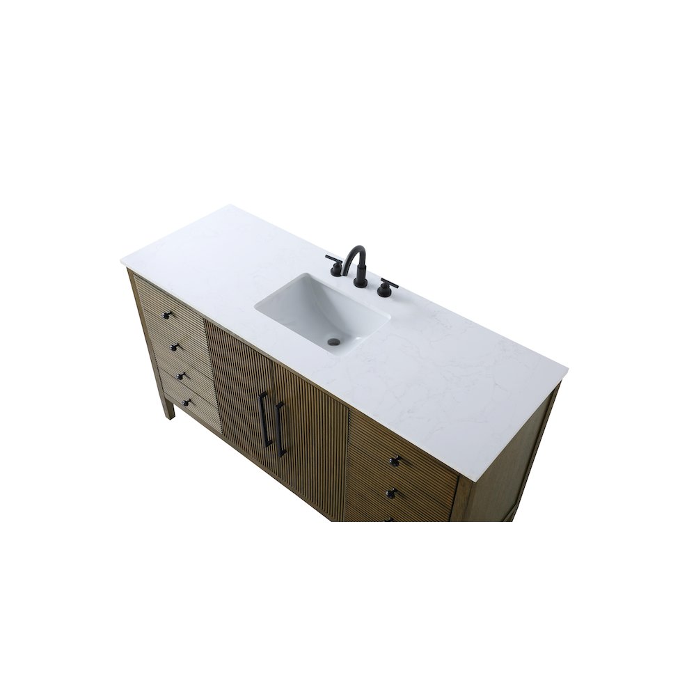 60 inch Single Bathroom Vanity in Hazel Oak. Picture 8