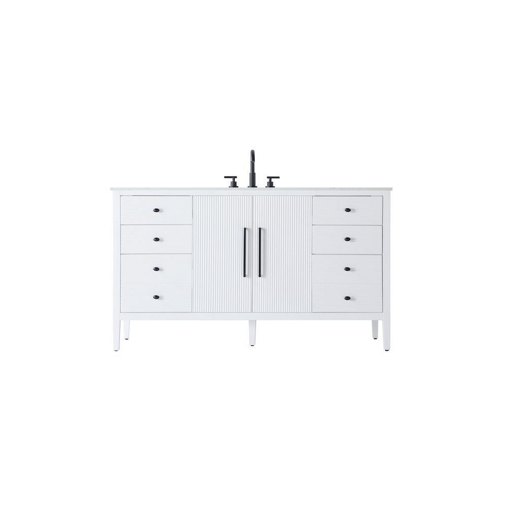 60 inch Single Bathroom Vanity in White. Picture 1