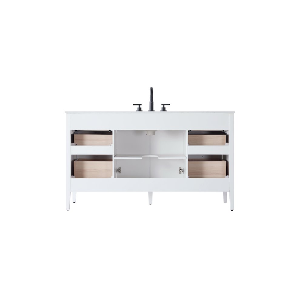 60 inch Single Bathroom Vanity in White. Picture 12
