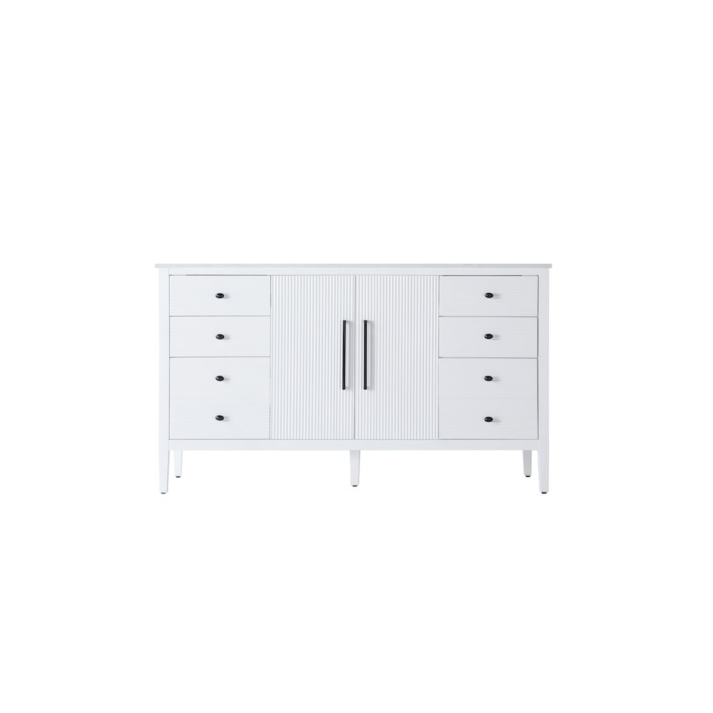 60 inch Single Bathroom Vanity in White. Picture 5