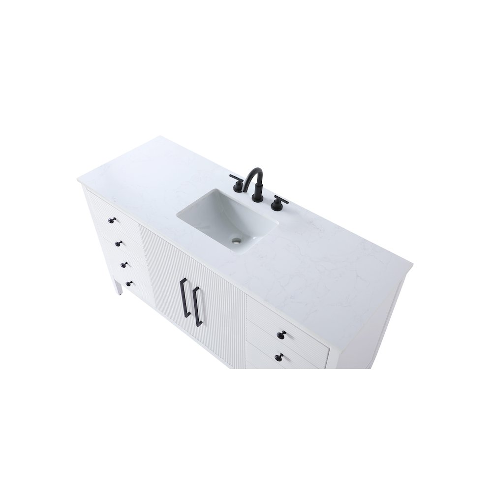 60 inch Single Bathroom Vanity in White. Picture 8