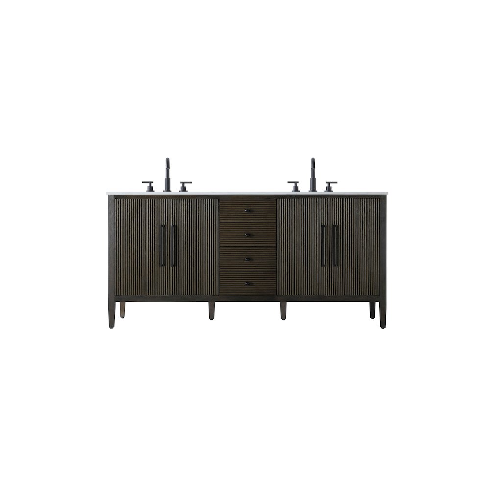 72 inch Double Bathroom Vanity inChocolate Oak. Picture 1